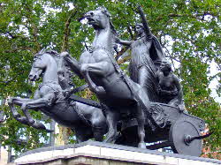 Statue of Boudicca on Westminster Bridge, London (courtesy of Joanna Richards)