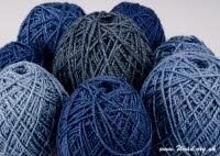 Handspun wool dyed with woad