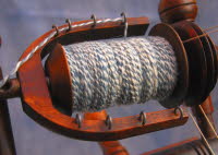 ply of woad dyed and undyed wool